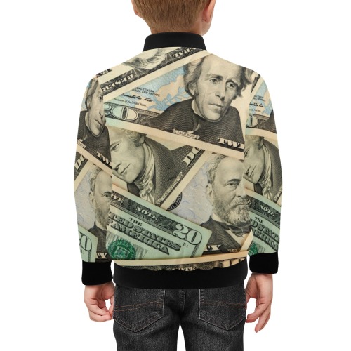 US PAPER CURRENCY Kids' Bomber Jacket with Pockets (Model H40)