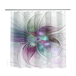 Colorful Abstract Flower Modern Floral Fractal Art Shower Curtain 69"x72"