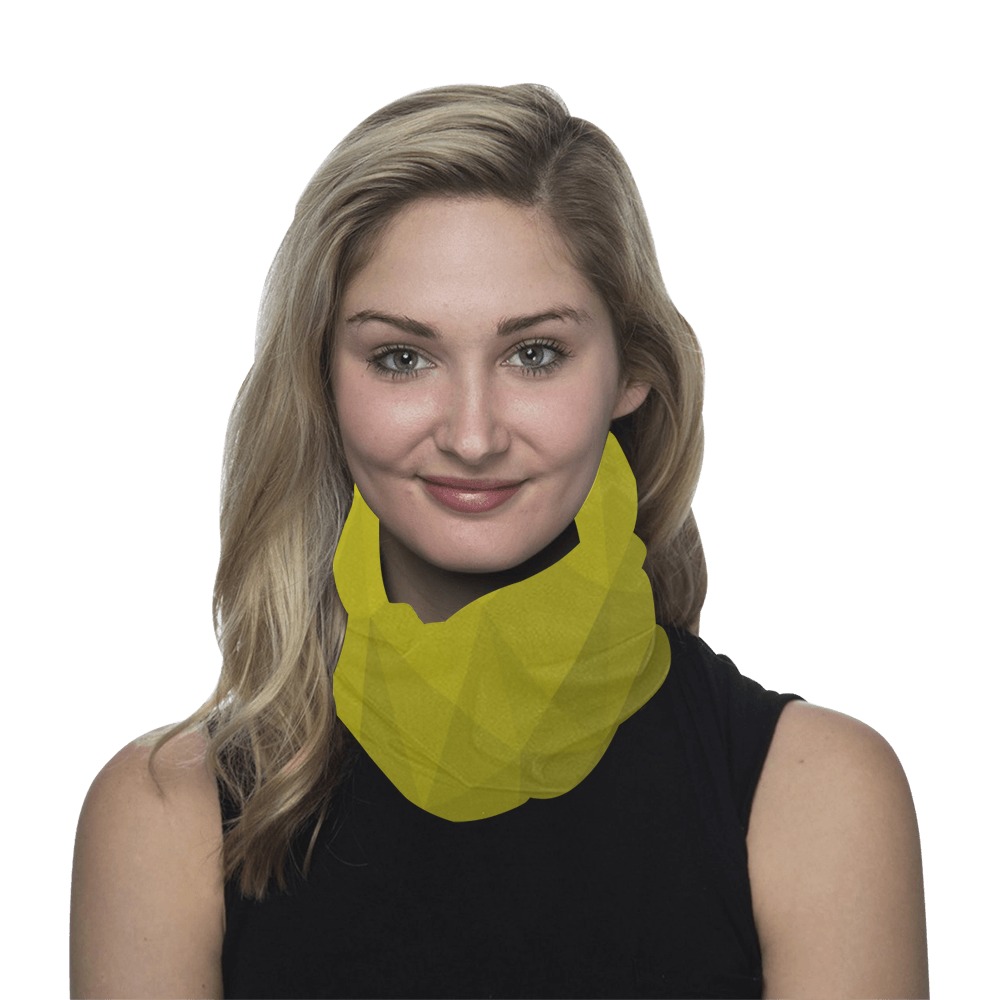Yellow gradient geometric mesh pattern Multifunctional Headwear