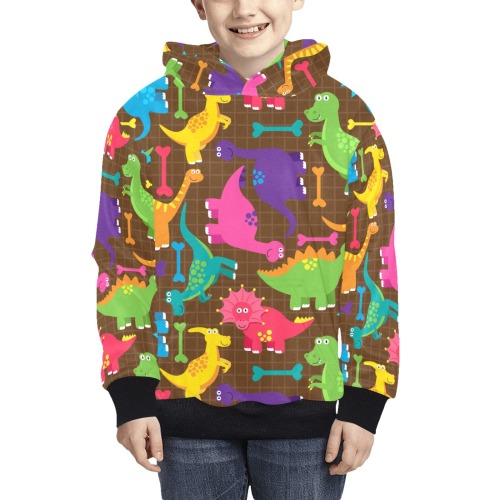 Colorful Dinosaur kids hoodie Kids' All Over Print Hoodie (Model H38)