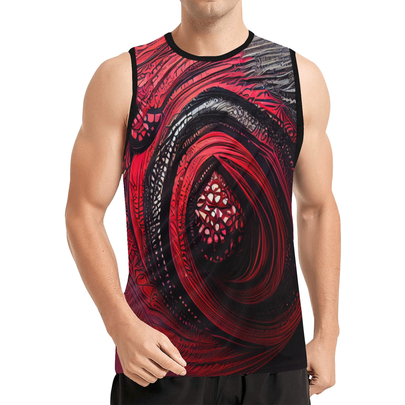 red shield All Over Print Basketball Jersey