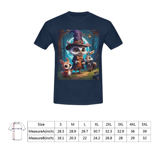 Enchanted, Cute and Spooky Animals Men's T-Shirt in USA Size (Front Printing Only)