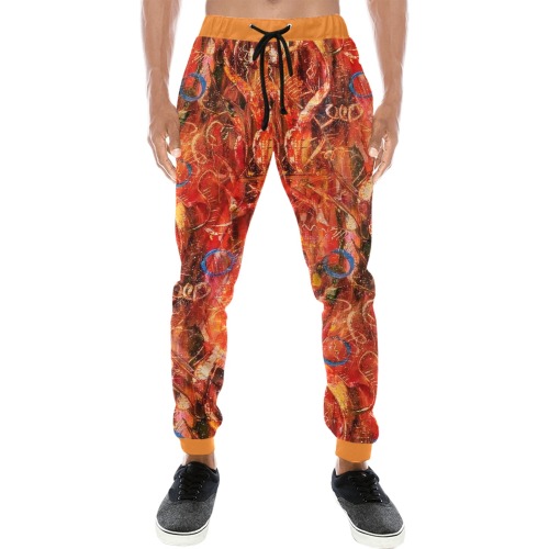 Flower Fire by Nico Bielow Men's All Over Print Sweatpants (Model L11)