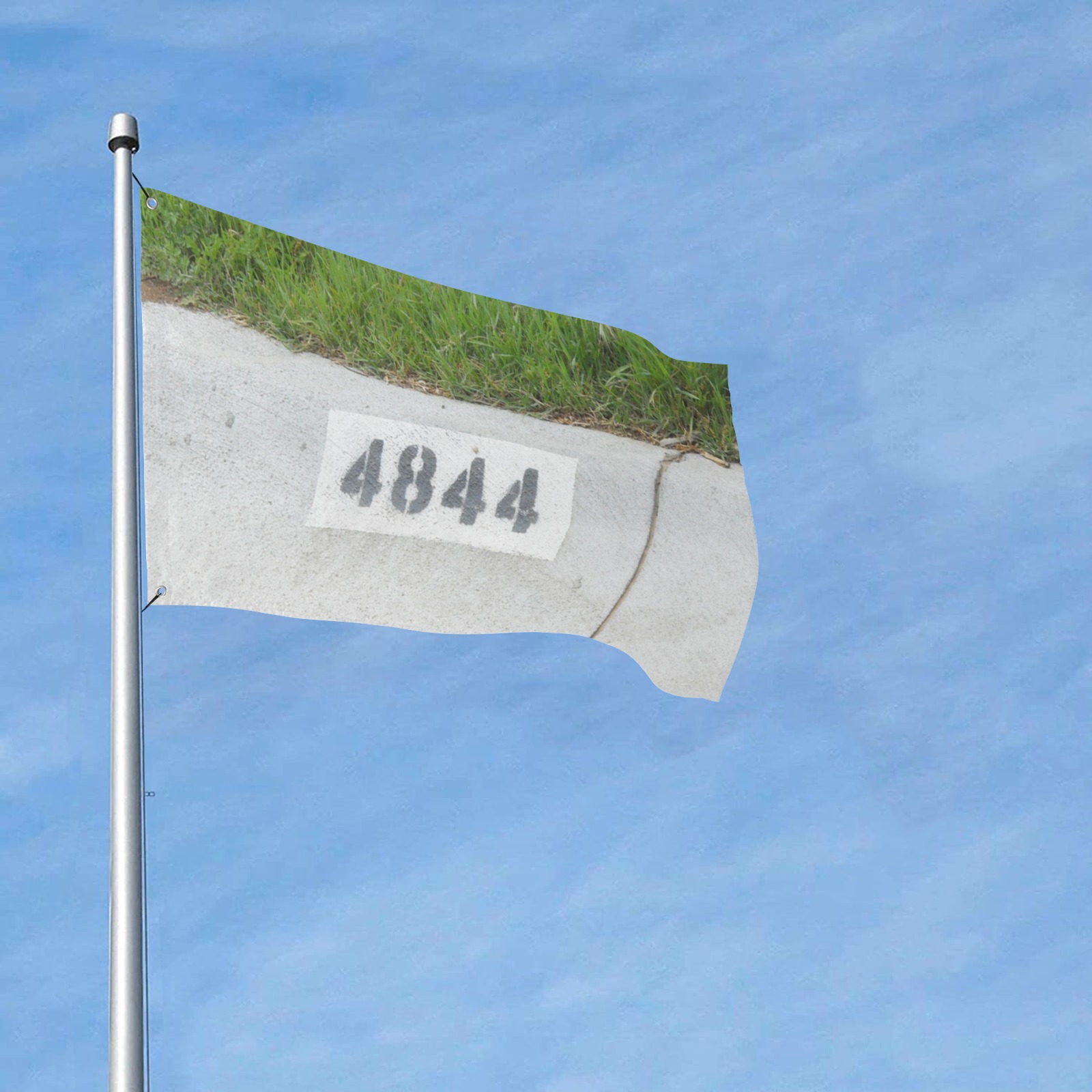 Street Number 4844 Custom Flag 1.5x1 Ft (18"x12") (One Side)
