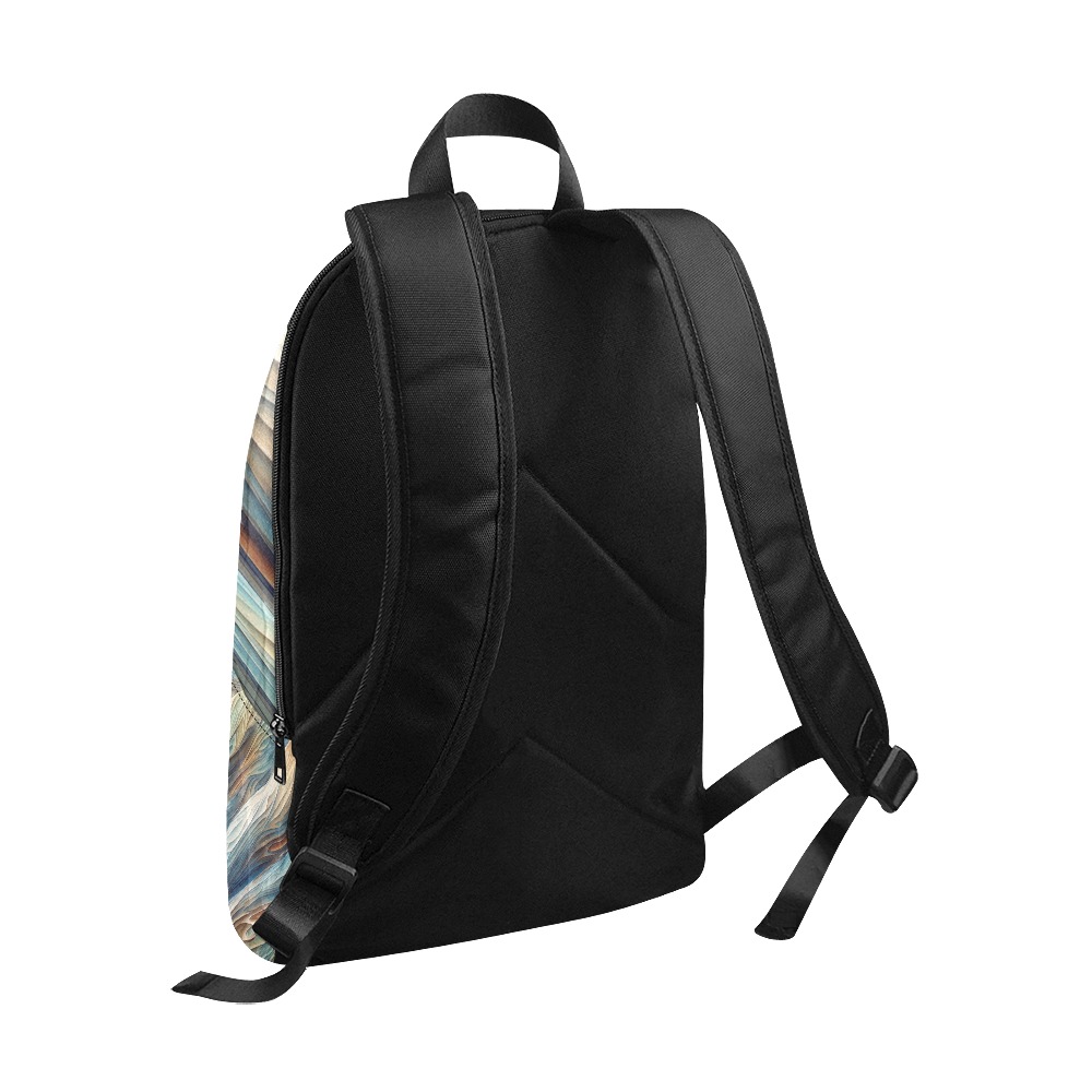 Diagonal abstract curvy abstract lines and shapes Fabric Backpack for Adult (Model 1659)