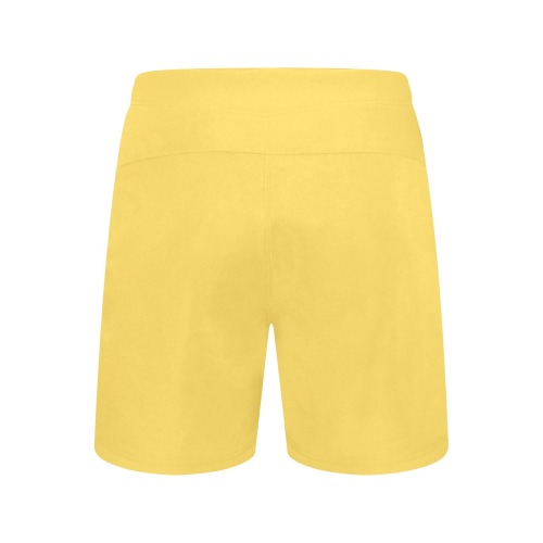color mustard Men's Mid-Length Beach Shorts (Model L47)