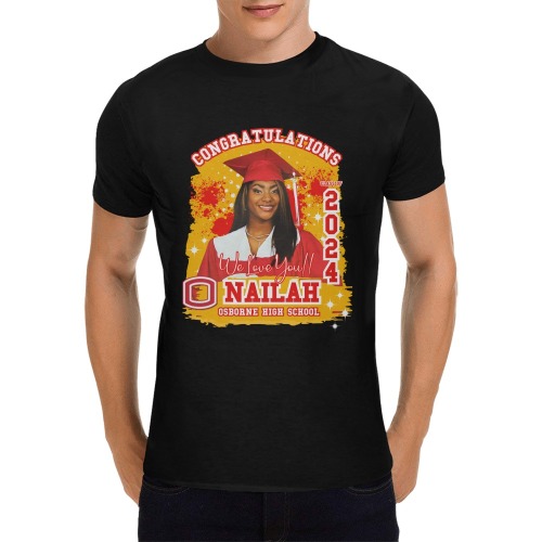 Nailah -Black Men's T-Shirt in USA Size (Front Printing Only)