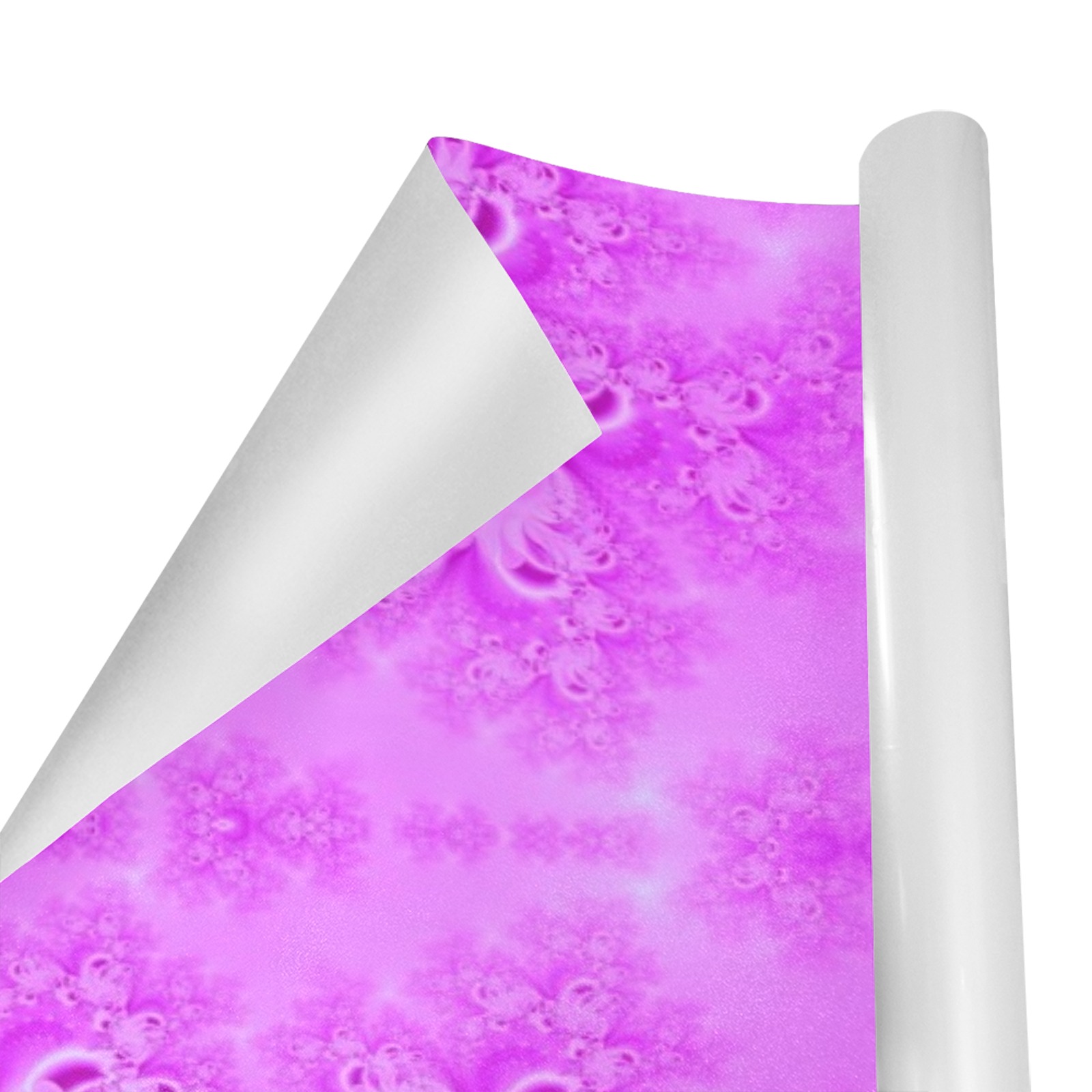 Soft Violet Flowers Frost Fractal Gift Wrapping Paper 58"x 23" (2 Rolls)