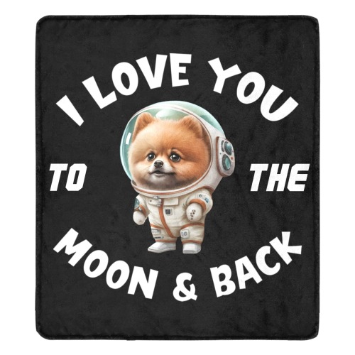 Pomeranian Love You To The Moon & Back Ultra-Soft Micro Fleece Blanket 70''x80''