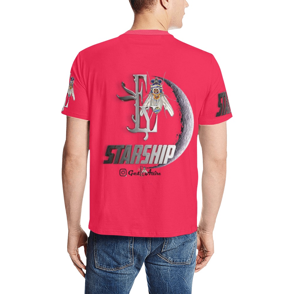 Starship Collectable Fly Men's All Over Print T-Shirt (Solid Color Neck) (Model T63)