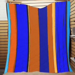 Abstract Blue And Orange 930 Quilt 70"x80"