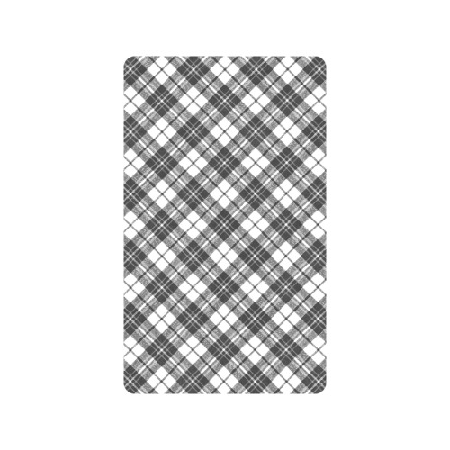 Tartan black white pattern holidays Christmas xmas elegant lines geometric cool fun classic elegance Doormat 30"x18"