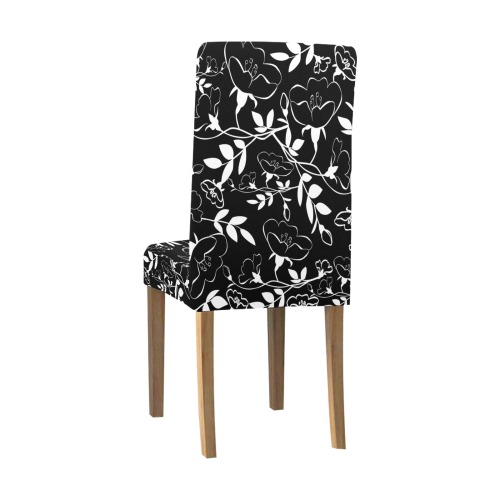 Black White Flora Chair Cover (Pack of 4)
