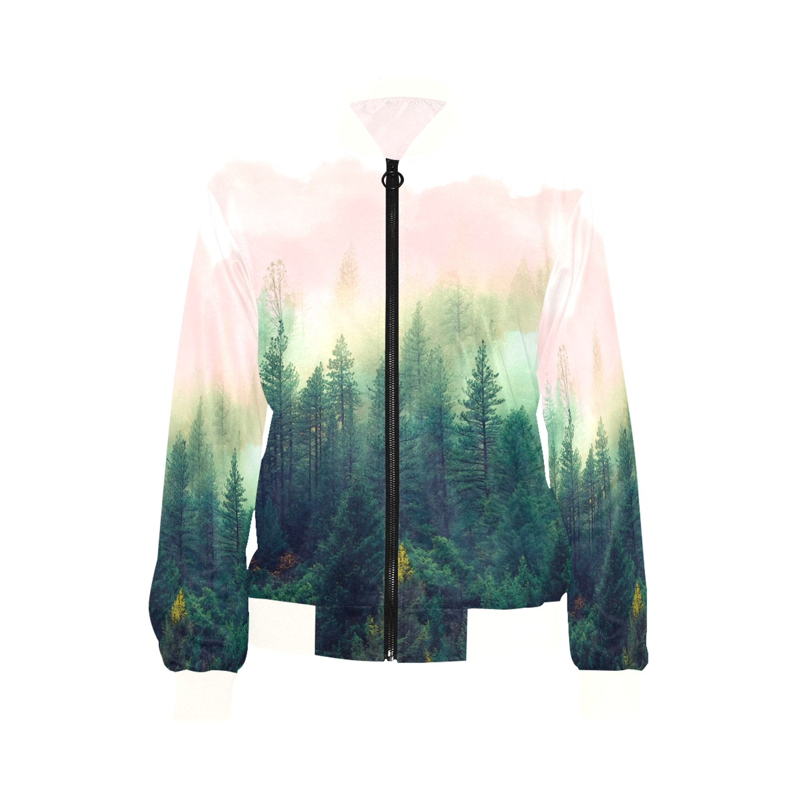 Mountain_landscape_painting All Over Print Bomber Jacket for Women (Model H36)