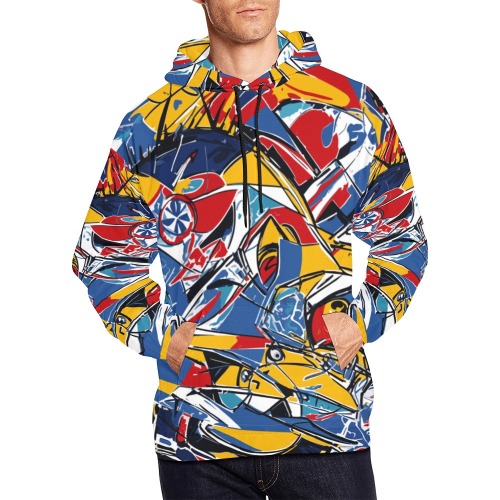 Fantasy abstract art of American football sport. All Over Print Hoodie for Men (USA Size) (Model H13)