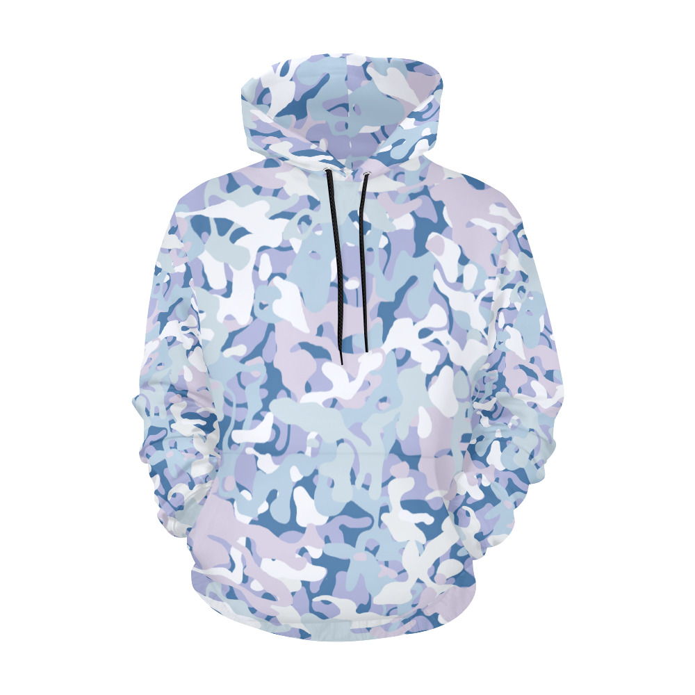 Basic Alpine Forest Modern Camouflage All Over Print Hoodie for Women (USA Size) (Model H13)