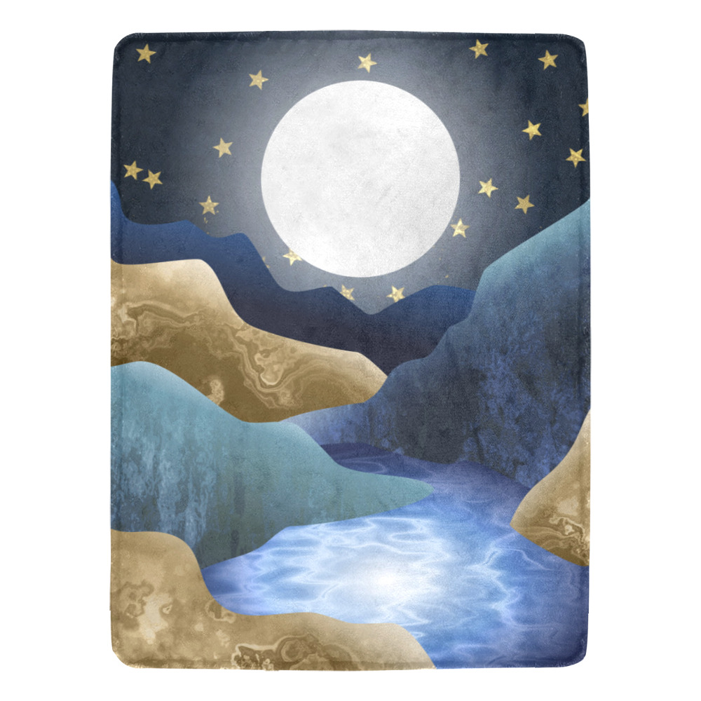 Moonlight Mountain Valley Stream Ultra-Soft Micro Fleece Blanket 60"x80"