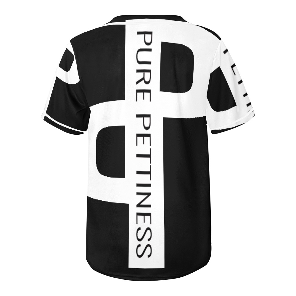 Pure Pettiness blk/wht All Over Print Baseball Jersey for Men (Model T50)