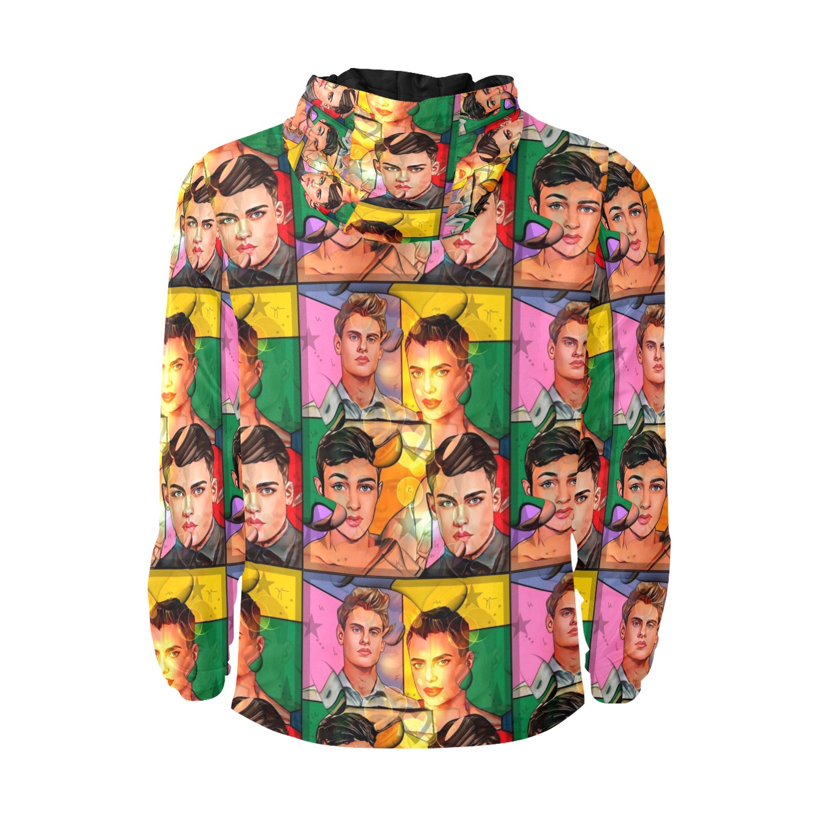 Mens Pop ARt by Nico Bielow All Over Print Quilted Windbreaker for Men (Model H35)