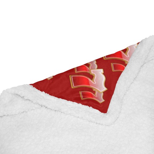 Las Vegas Lucky Sevens 777 on Red Double Layer Short Plush Blanket 50"x60"