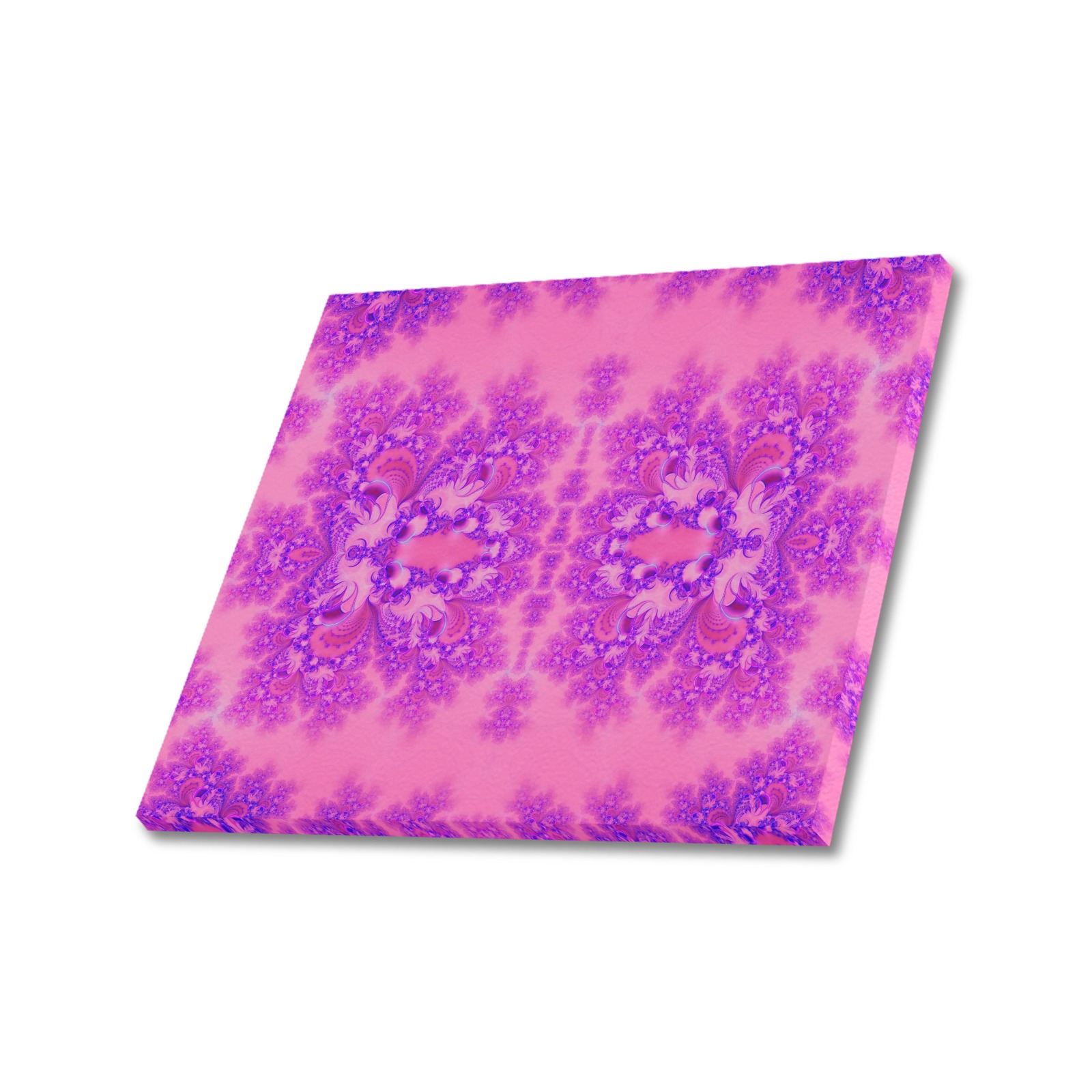 Purple and Pink Hydrangeas Frost Fractal Frame Canvas Print 24"x20"
