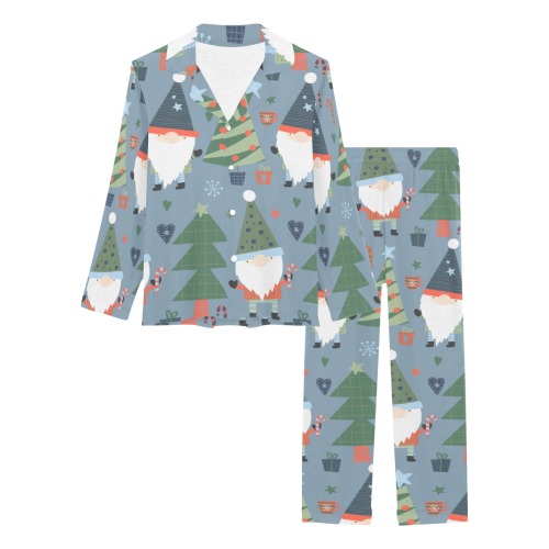 Christmas Gnomes and Trees Women's Long Pajama Set