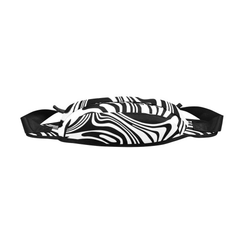 Black and White Marble Fanny Pack/Large (Model 1676)