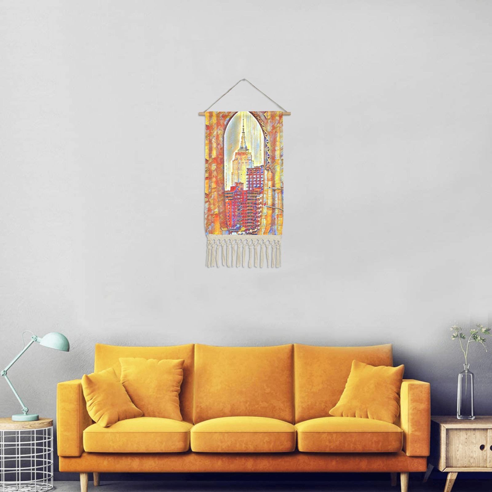 Empire State Building Linen Hanging Poster