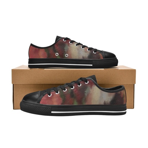 Autumn Watercolor Abstract Women's Classic Canvas Shoes (Model 018)