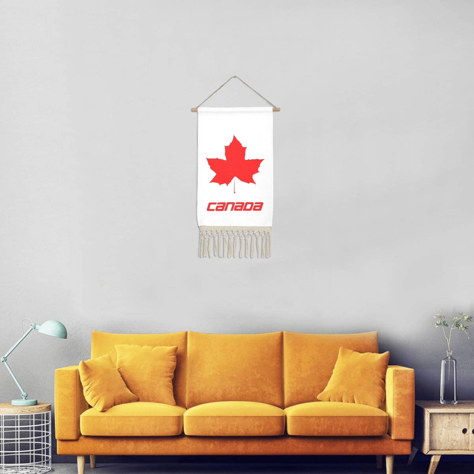 Maple Leaf Canada Autumn Red Fall Flora Nature Linen Hanging Poster