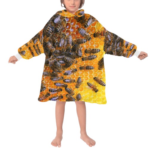 HONEY BEES 4 Blanket Hoodie for Kids