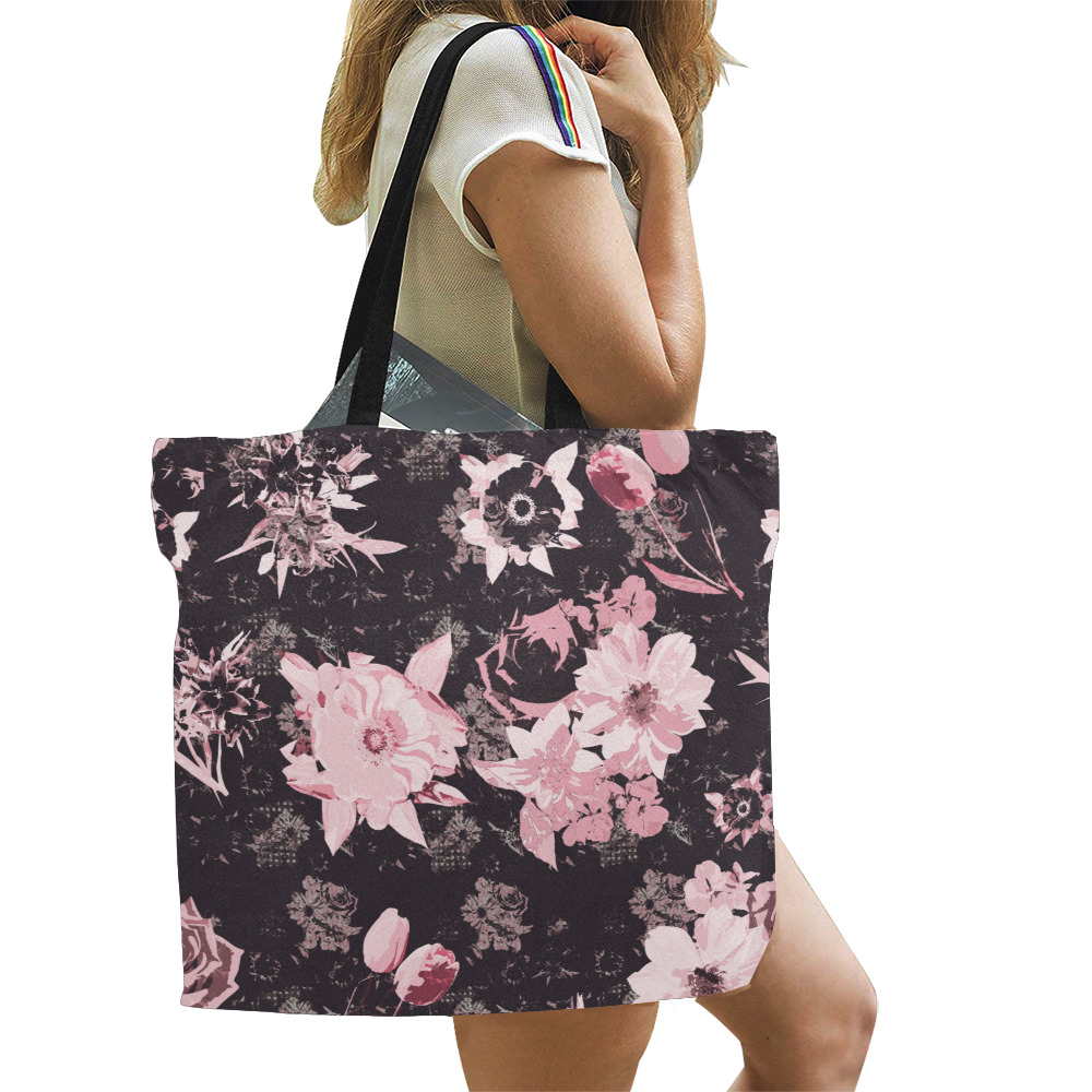 Pink shines in the dark_tote bag All Over Print Canvas Tote Bag/Large (Model 1699)