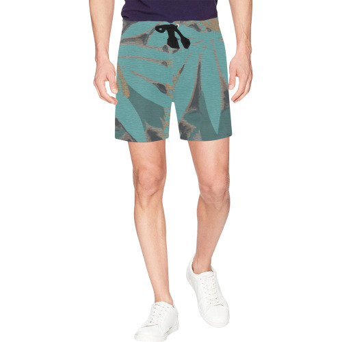 Hawaiian Green Men's Mid-Length Beach Shorts (Model L47)