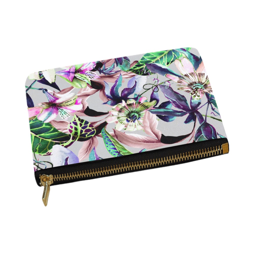 Colorful watercolor tropical flowers-902 Carry-All Pouch 12.5''x8.5''