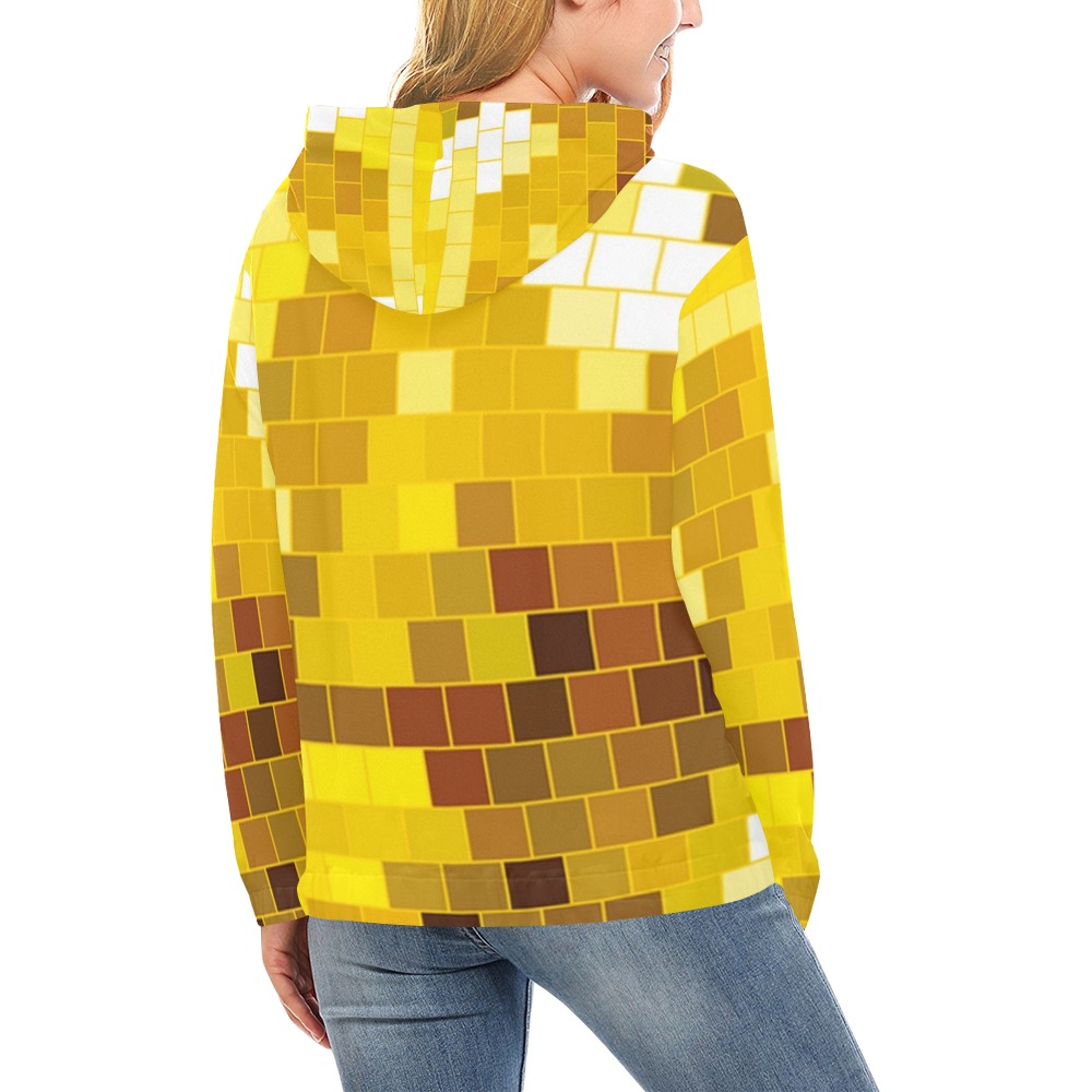 DISCO BALL 2 All Over Print Hoodie for Women (USA Size) (Model H13)