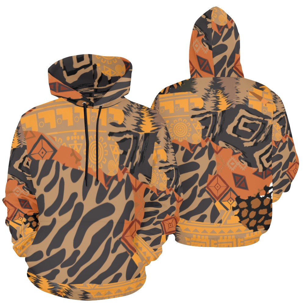 African print hoodie All Over Print Hoodie for Women (USA Size) (Model H13)