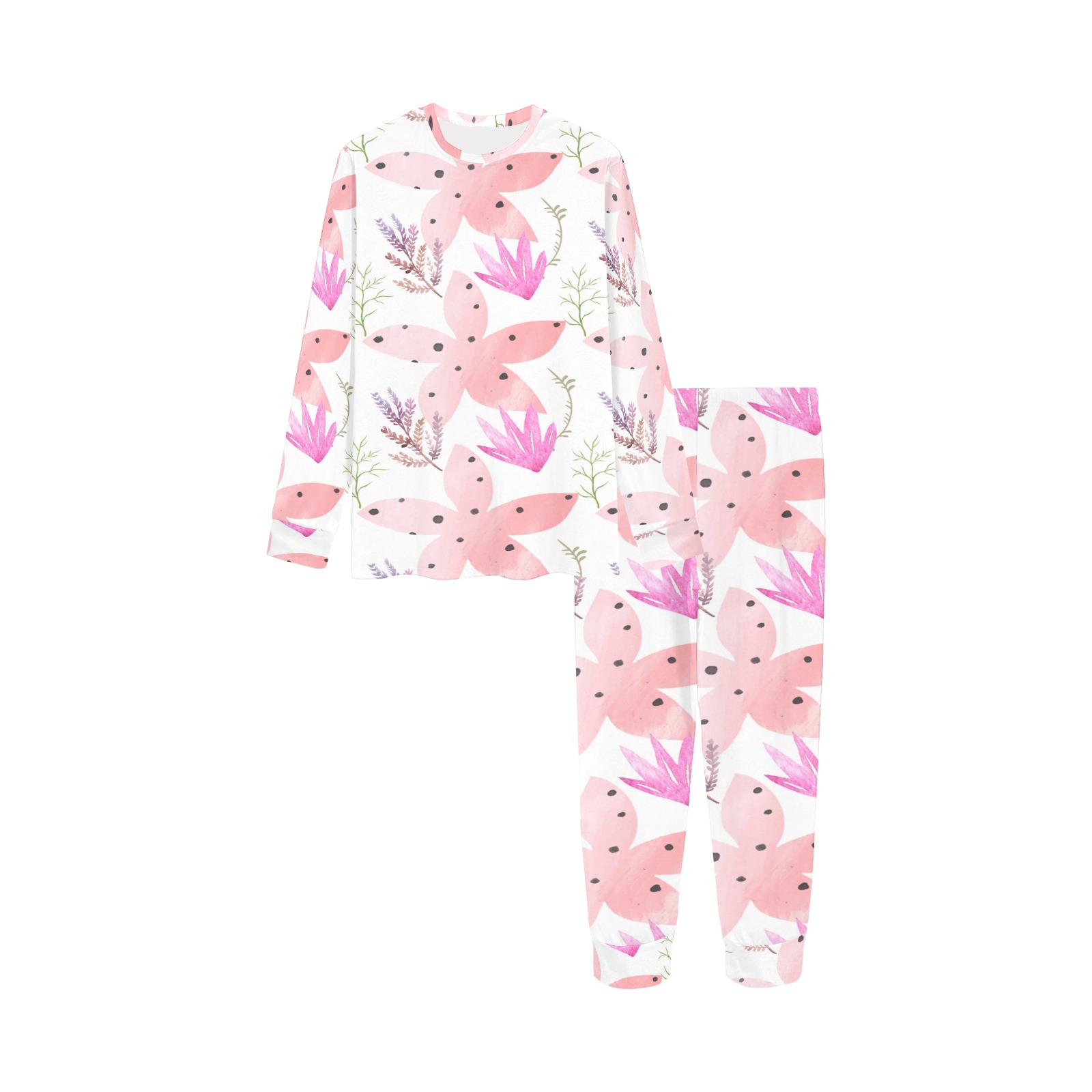 floral Kids' All Over Print Pajama Set