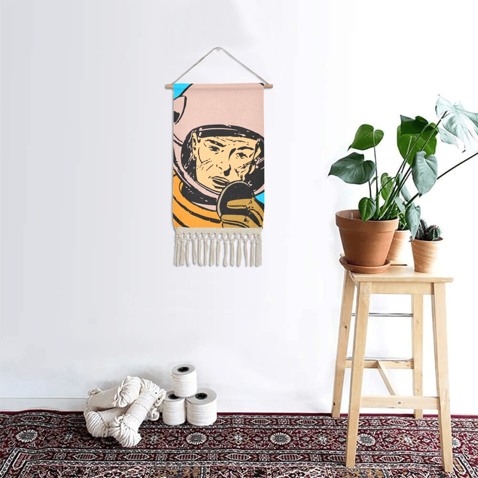 astronaut Linen Hanging Poster
