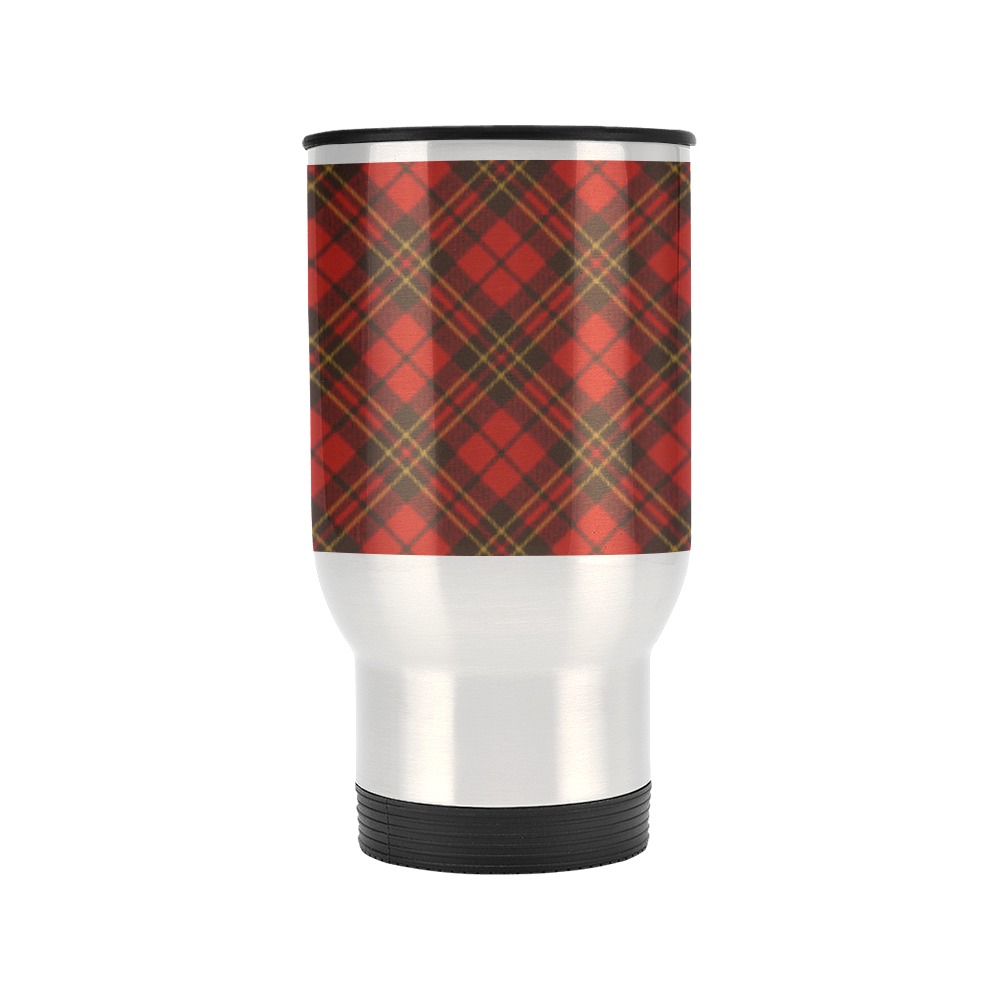 Red tartan plaid winter Christmas pattern holidays Travel Mug (14oz)