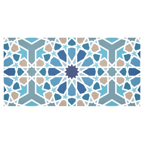 Arabic Geometric Design Pattern Cotton Linen Tablecloth 60"x120"