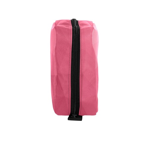 Magenta pink ombre gradient geometric mesh pattern Toiletry Bag with Hanging Hook (Model 1728)