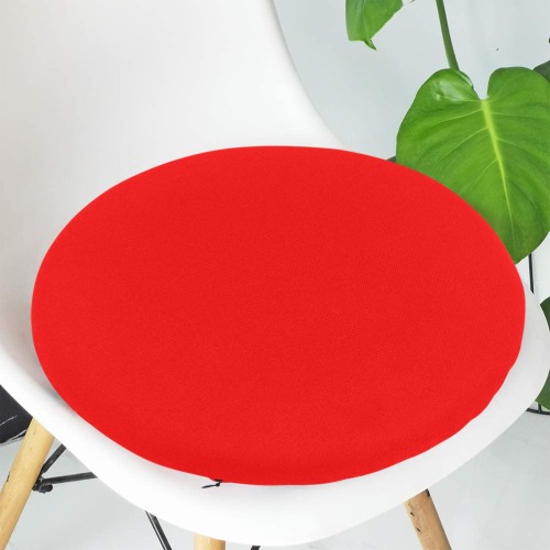 Merry Christmas Red Solid Color Round Seat Cushion