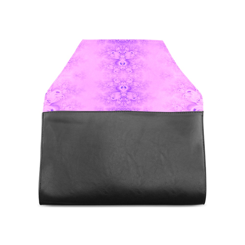 Purple Lilacs Frost Fractal Clutch Bag (Model 1630)