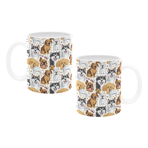Pattern types of dogs Custom White Mug (11OZ)