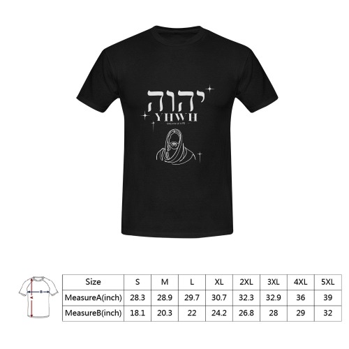 YHWH Mens Graphic Tee Men's T-Shirt in USA Size (Front Printing Only)