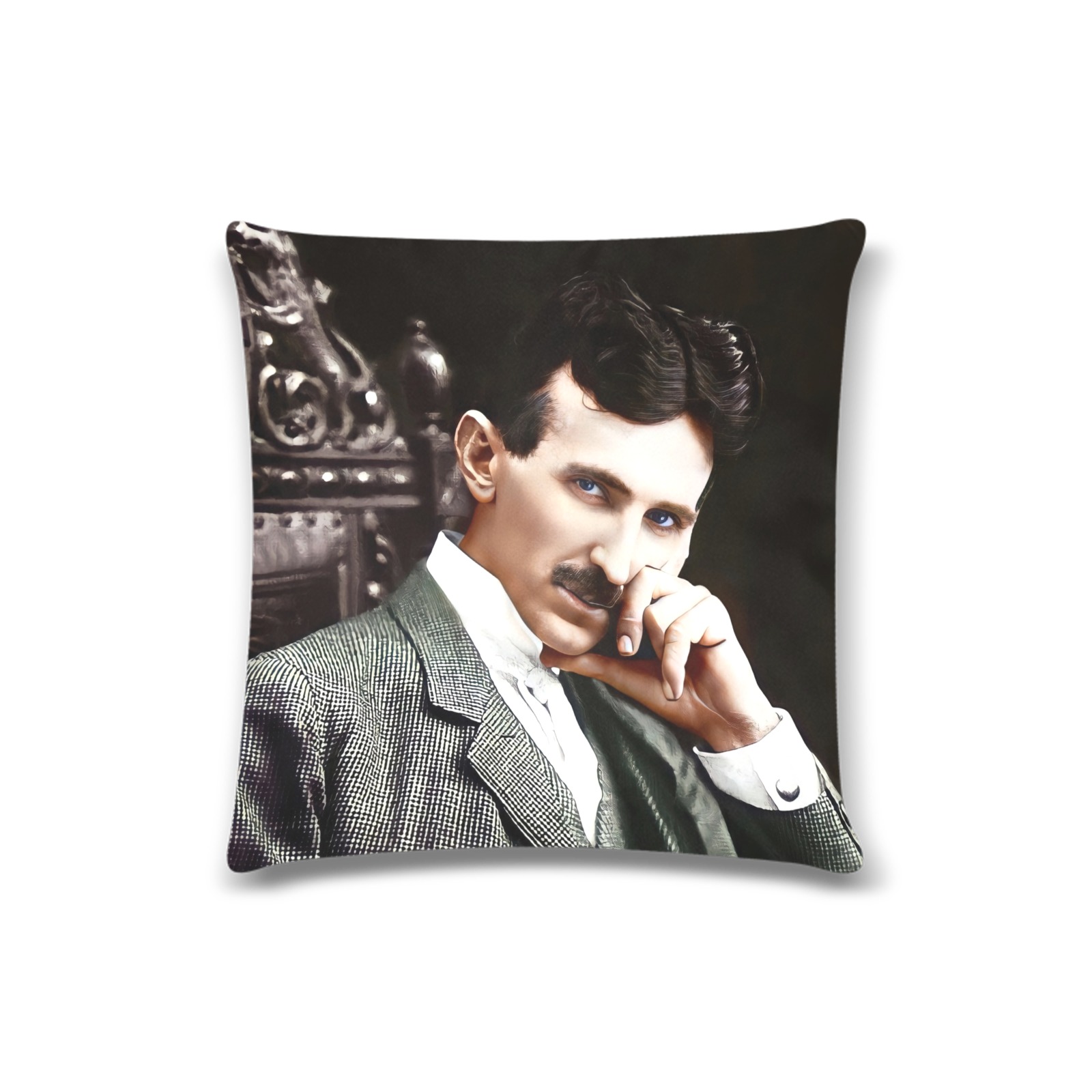 Nikola Tesla Custom Zippered Pillow Case 16"x16"(Twin Sides)
