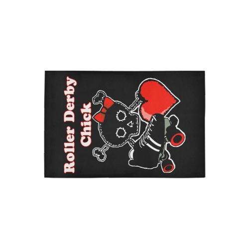 Roller Derby Chick (Red) Azalea Doormat 24" x 16" (Sponge Material)