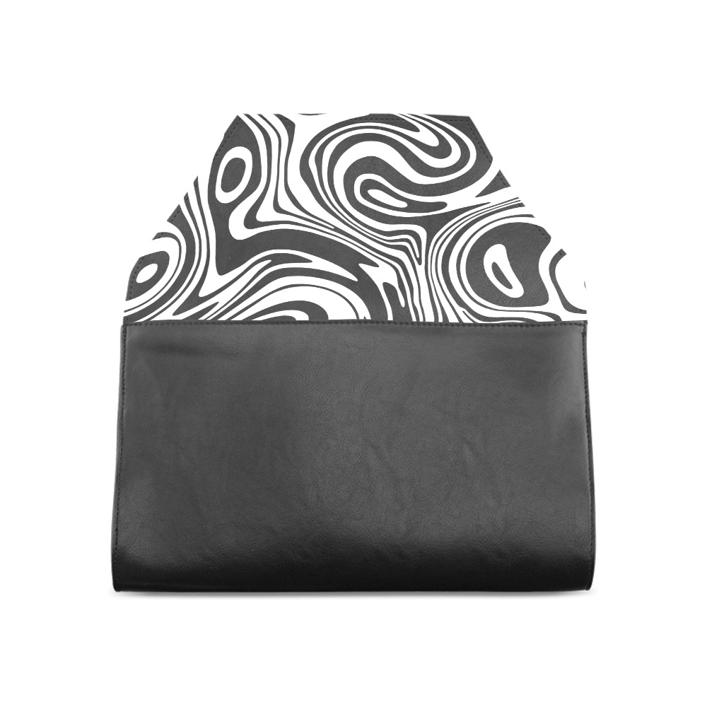 Black and White Marble Clutch Bag (Model 1630)