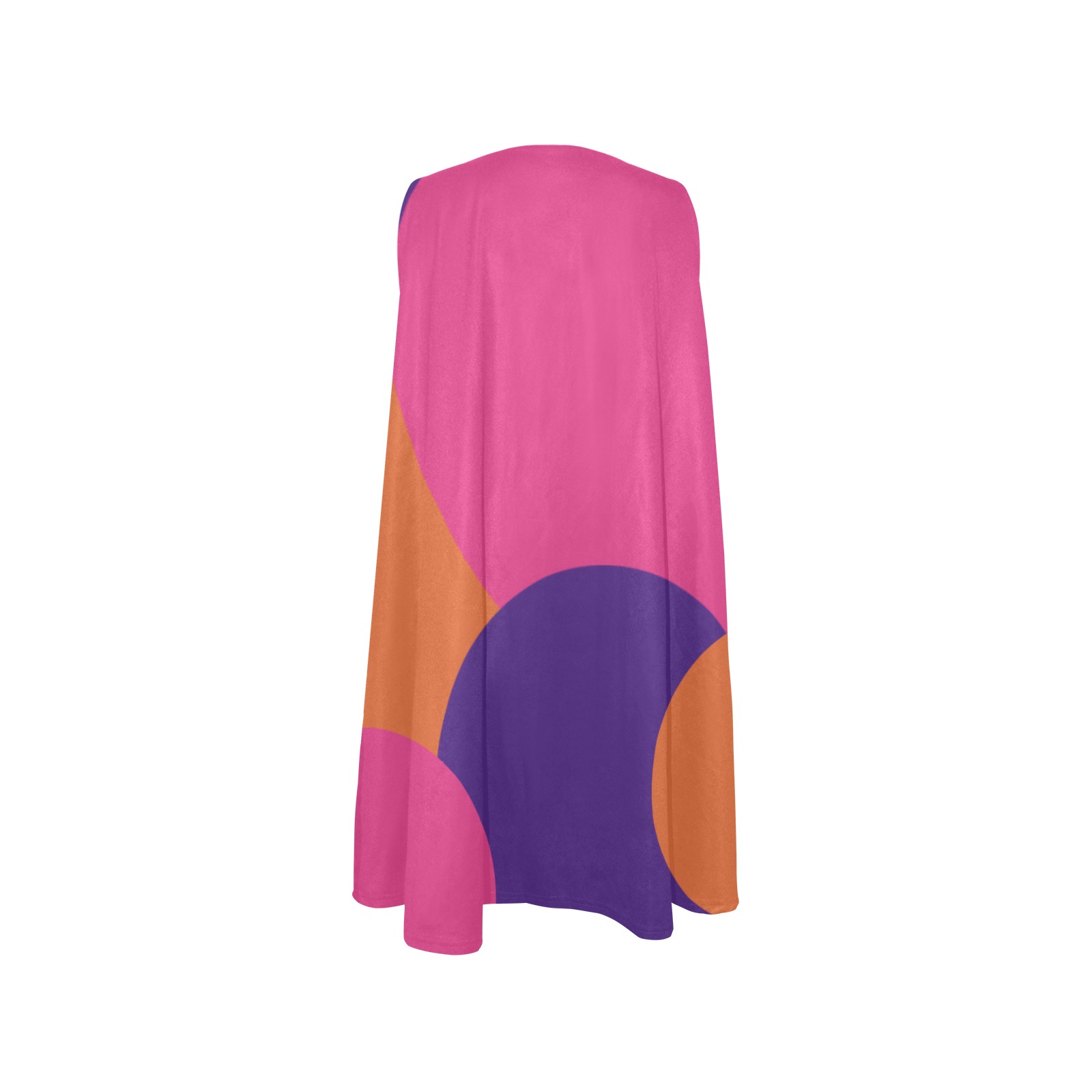 Orange, Purple and Hot Pink Polka Dots Sleeveless A-Line Pocket Dress (Model D57)
