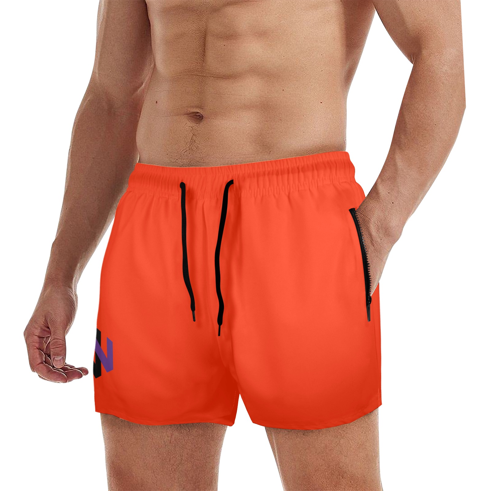 Red Beach Shorts Men Men's Quick Dry Shorts (Model L70)